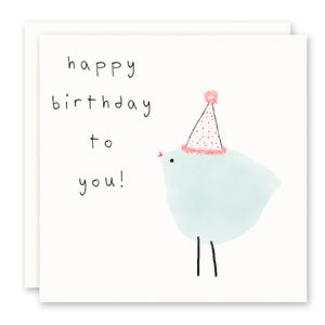 Bird Birthday Card with party hat