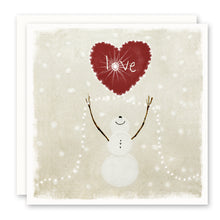 Load image into Gallery viewer, SNOWMAN &#39;LOVE&#39; HOLIDAY CARD