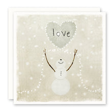 Load image into Gallery viewer, SNOWMAN &#39;LOVE&#39; HOLIDAY CARD