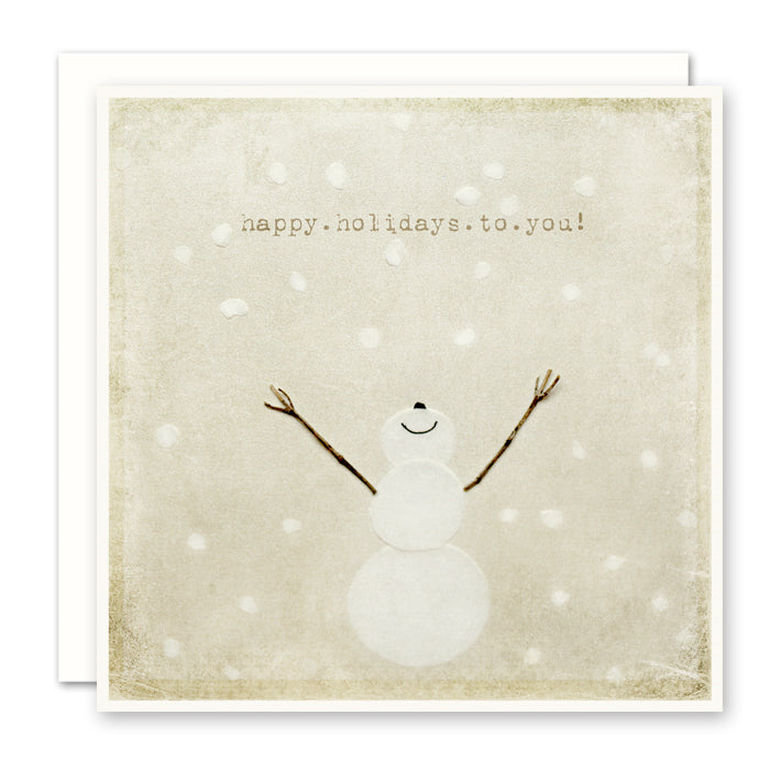Christmas Card, Smiling Snowman - Happy Holidays To You!