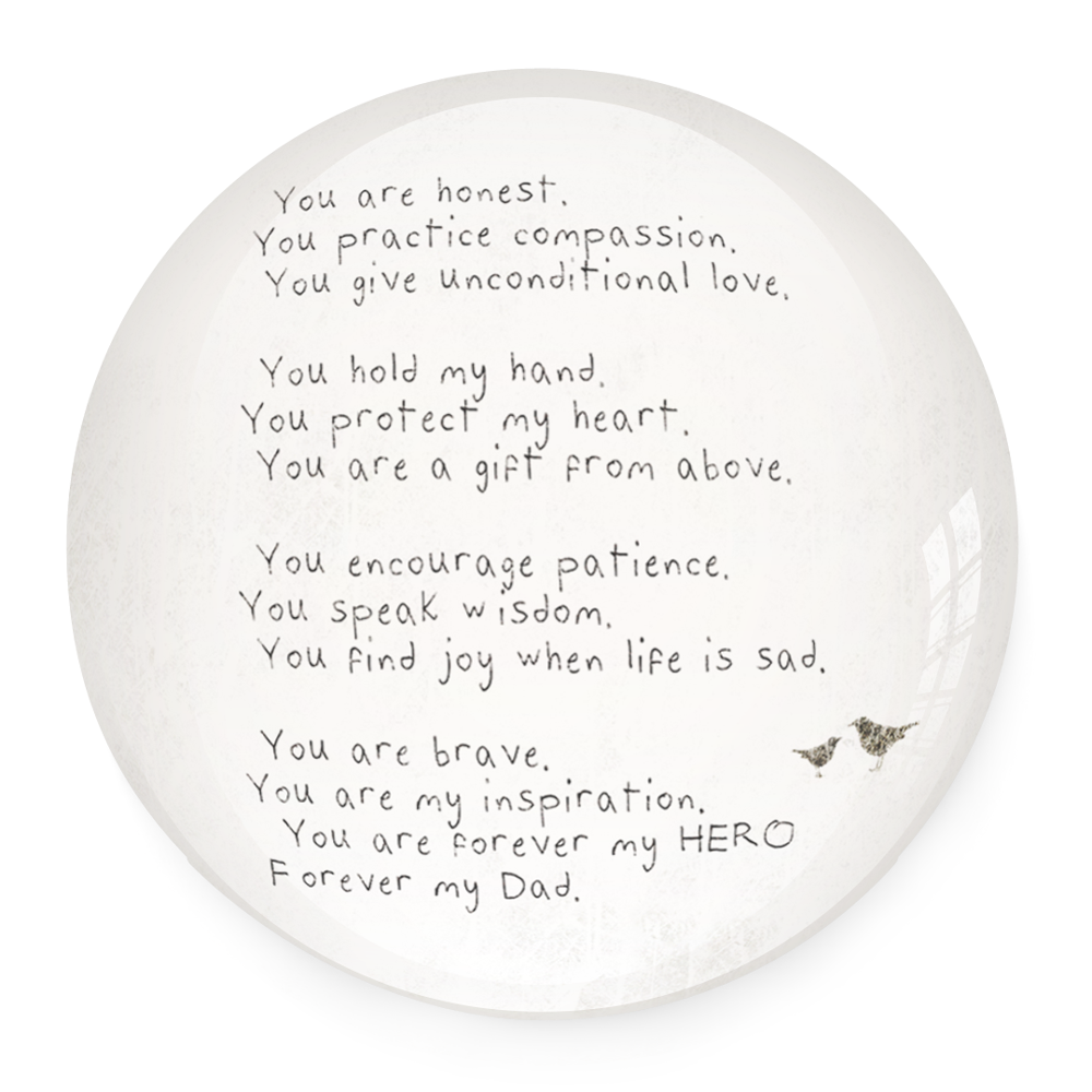 Forever My Hero Dad Poem Paperweight