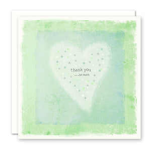 Thank You Card - Thank You So Much, heart and stars, blank inside